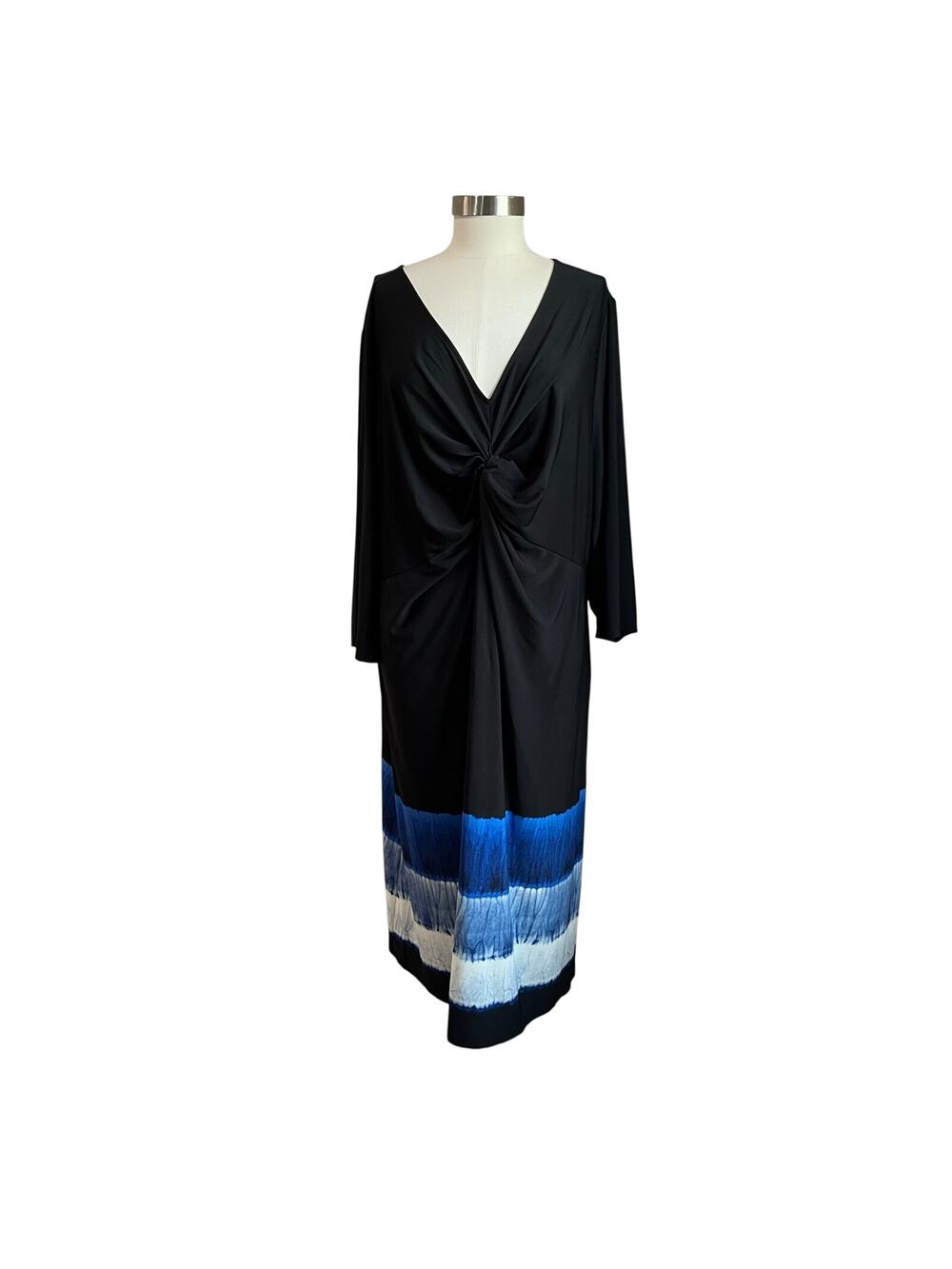Catherines Black Twist‎ Knot A Line Dress Plus Size 3X 26W 28W Stretch